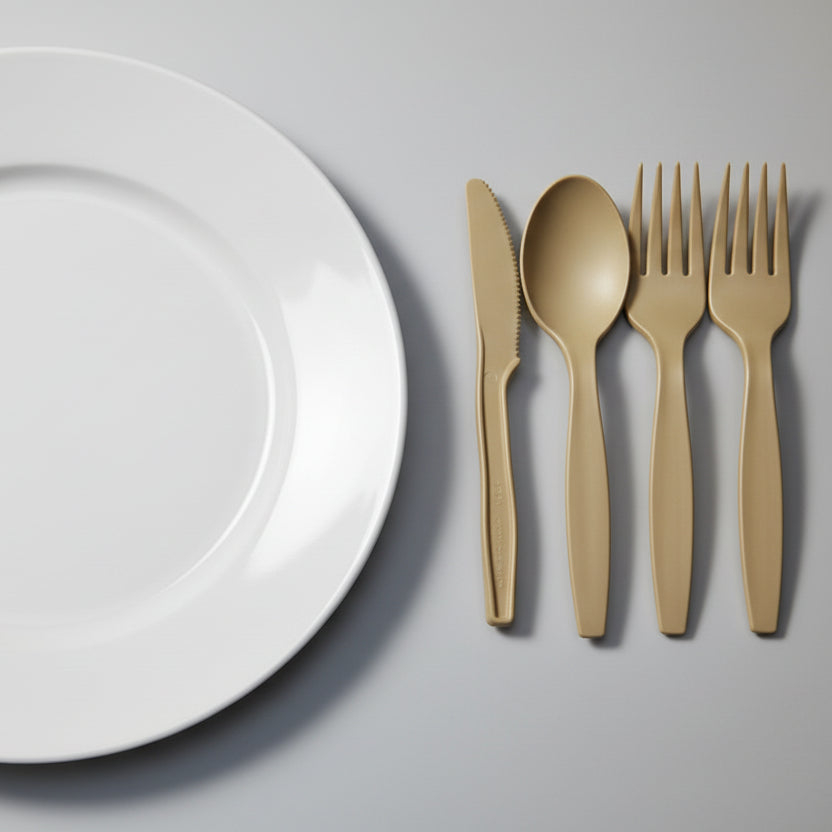 Tea Fiber Cutlery – Knife, Fork, and Spoon - Image 2